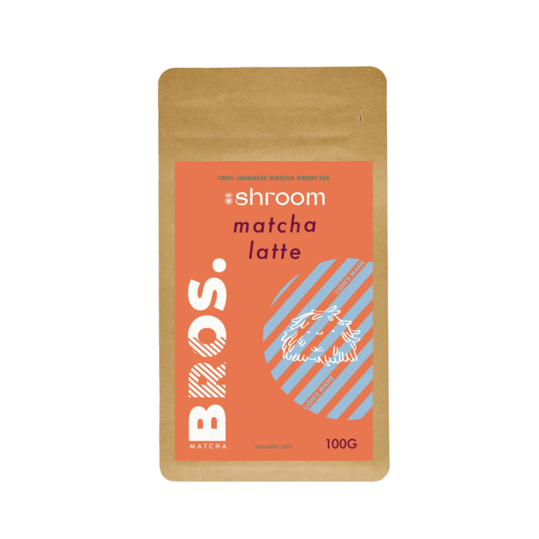 shroom matcha latte packaging