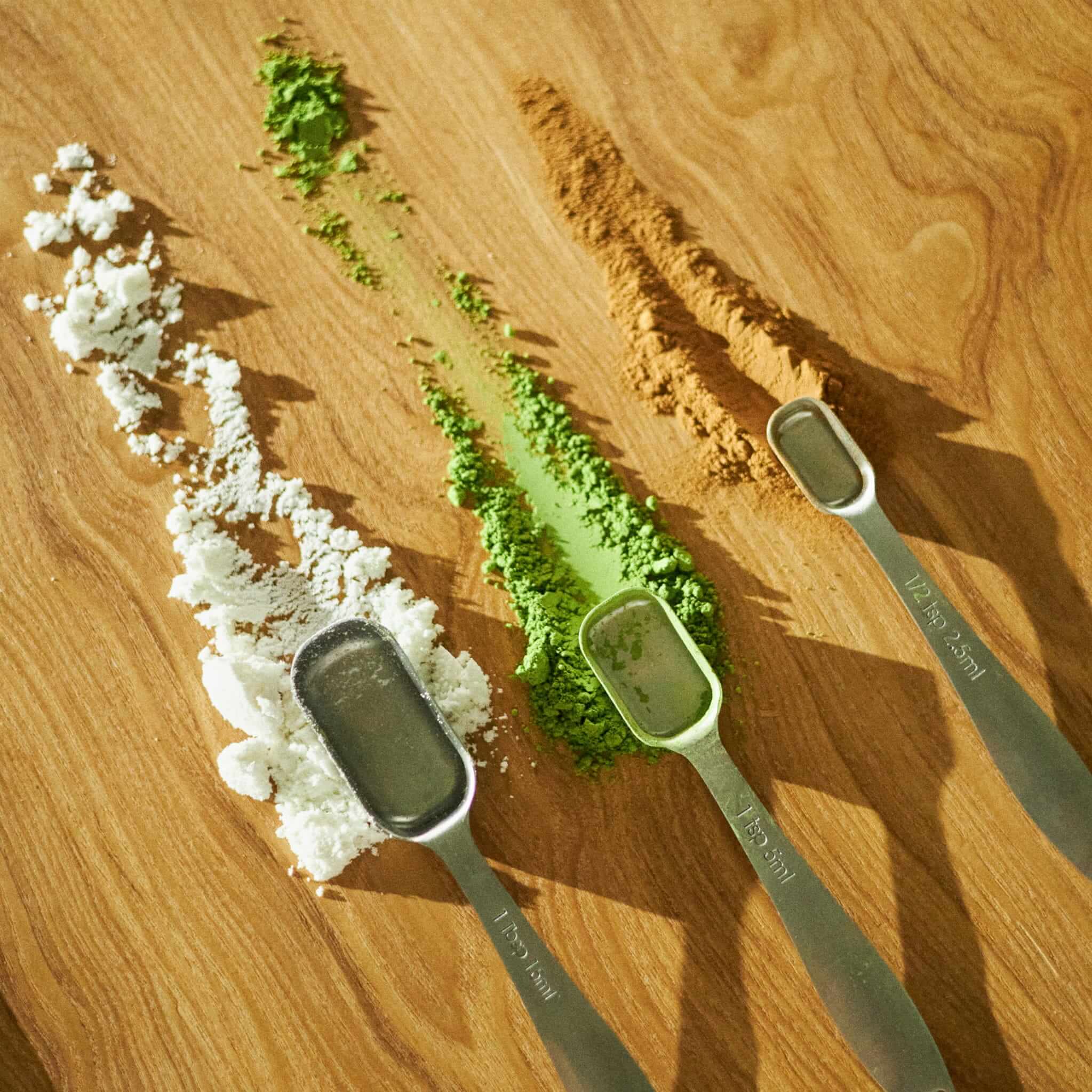 matcha, lion's mane, coconut